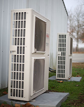 Commercial HVAC Services showing 2 commercial outdoor AC units.